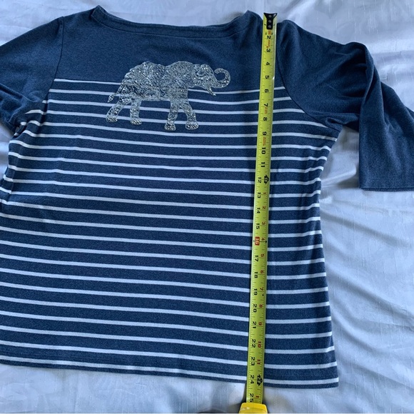 Karen Scott bling elephant boatneck top - Picture 3 of 8